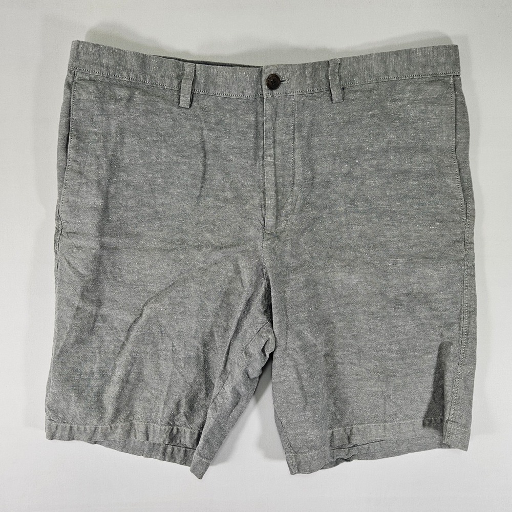 Banana Republic Men's Shorts‎ Flat Front Gray Linen Cotton Blend Size 38